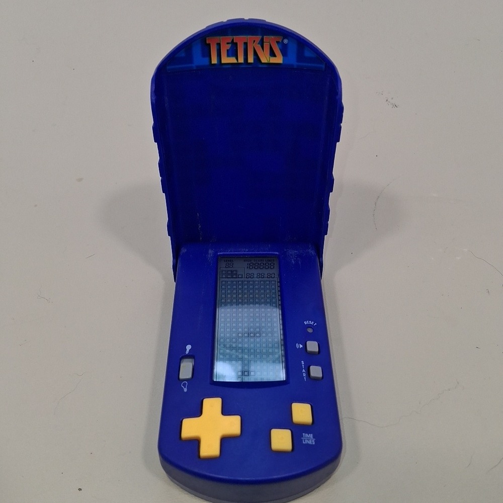 VTG Radica Tetris Handheld Electronic Game 2000 Blue Flip Cover Tested Works HTF